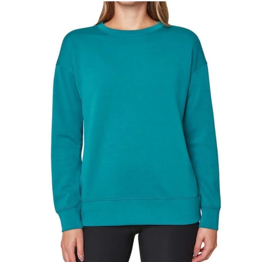 Mondetta Women's Teal Green Crew Neck Tunic Sweater Sweatshirt, Size S, NWT